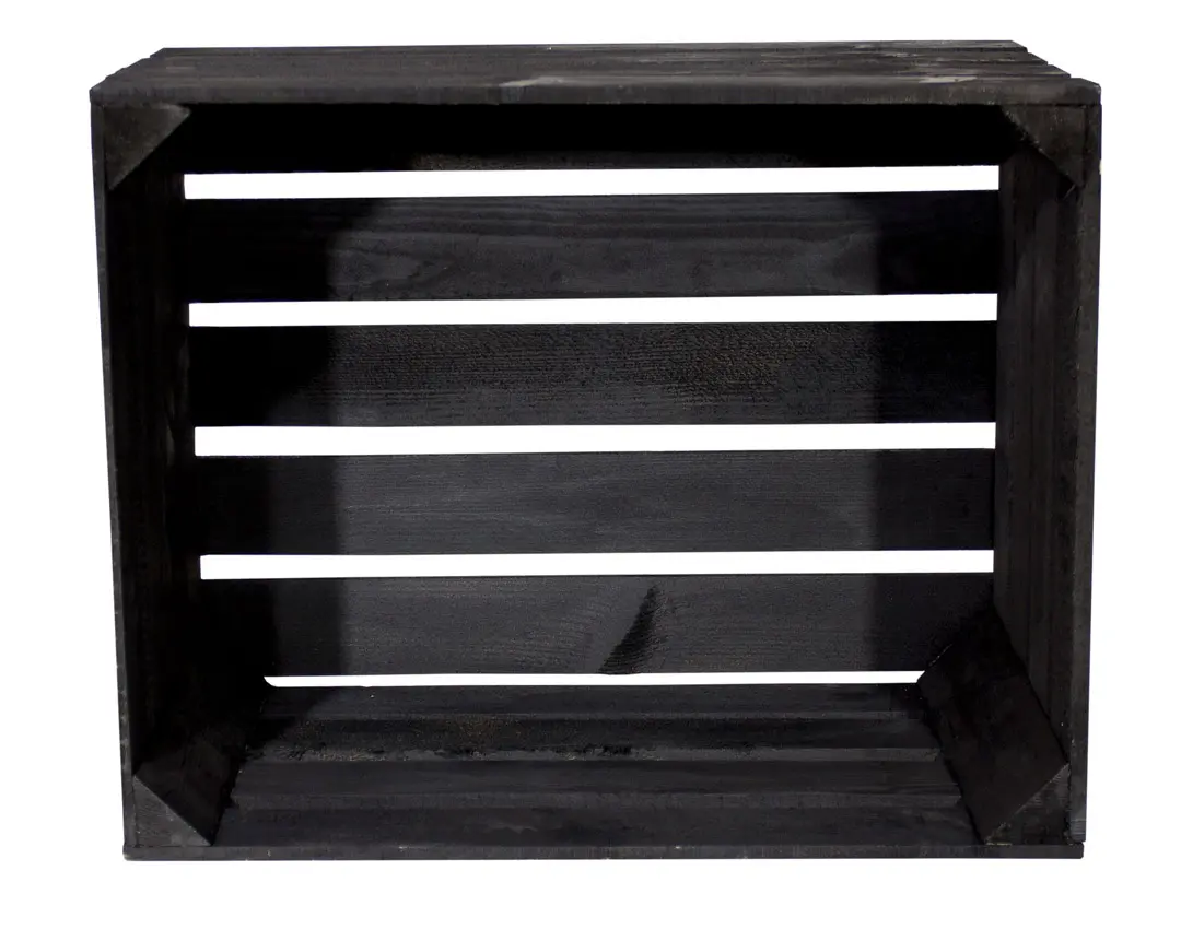 Neue Schwarze Apfelkiste 50x40x30cm