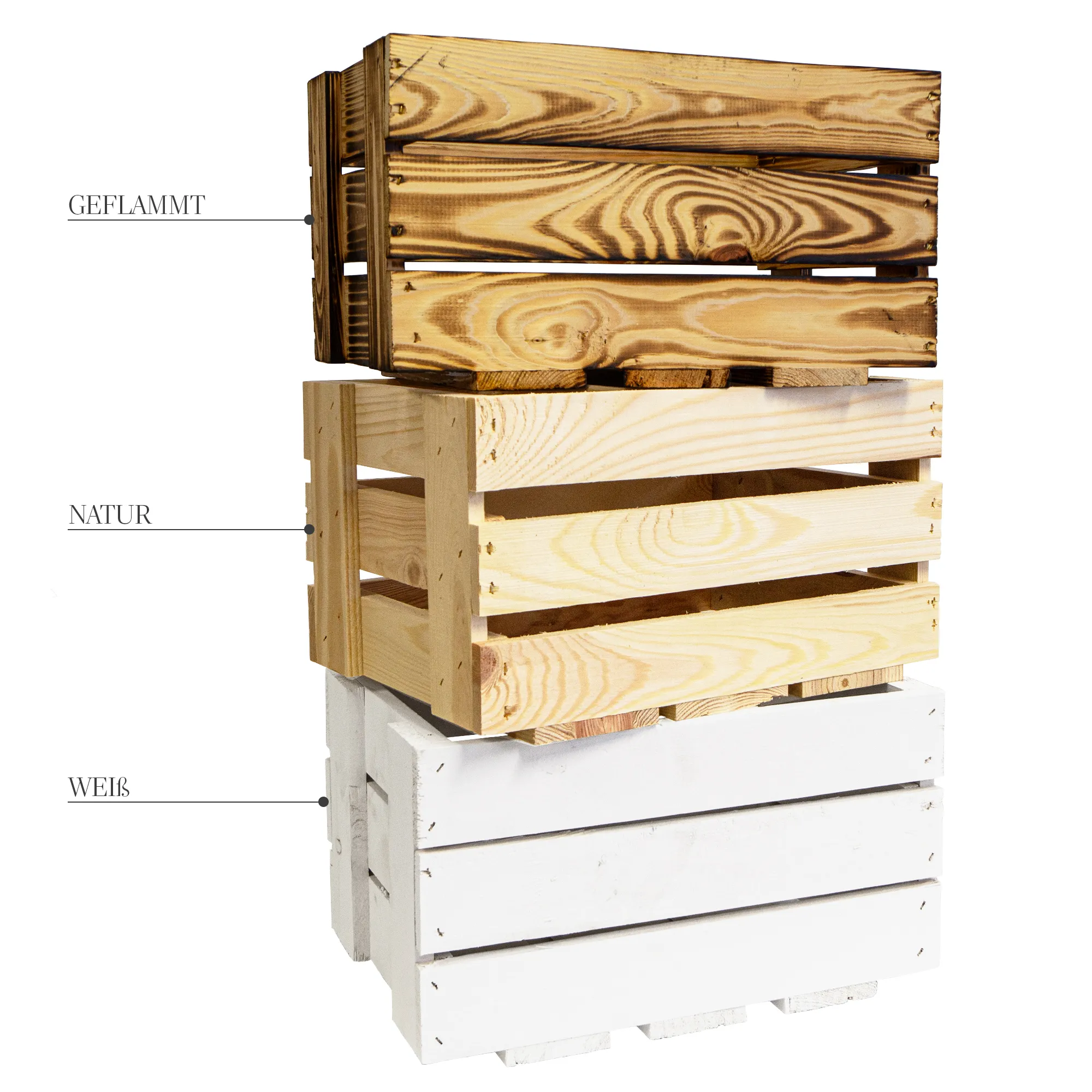 Mini-Weinkiste in weiß 34x23x19cm