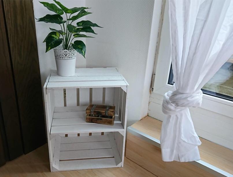 Weiße Kiste für Schuh-und Bücherregal "quer" 50x40x30cm