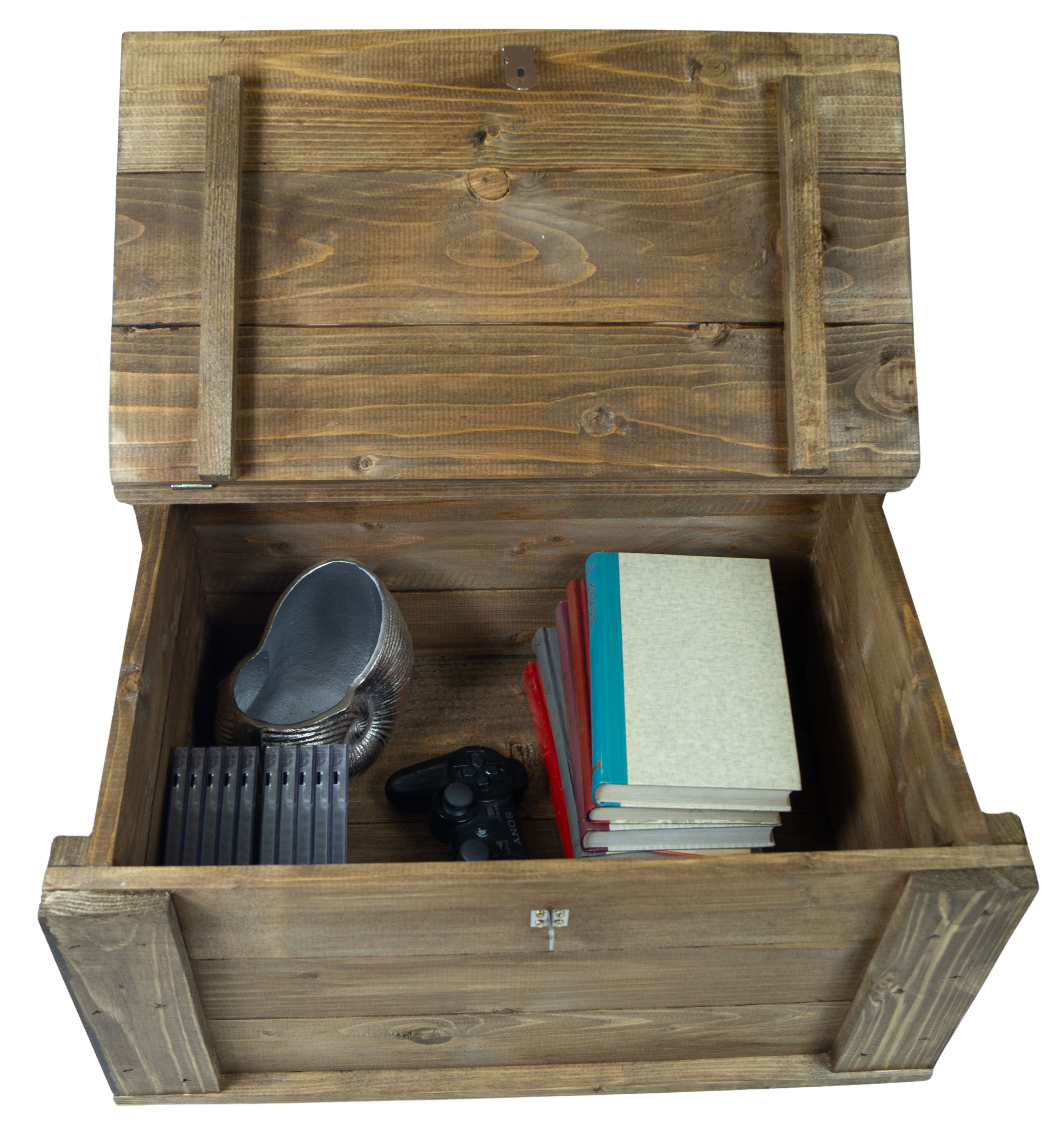 Holztruhe Hugo in braun mit Deckel 50 x 36 x 26cm Holztruhe Hugo in braun mit Deckel 50 x 36 x 26cm