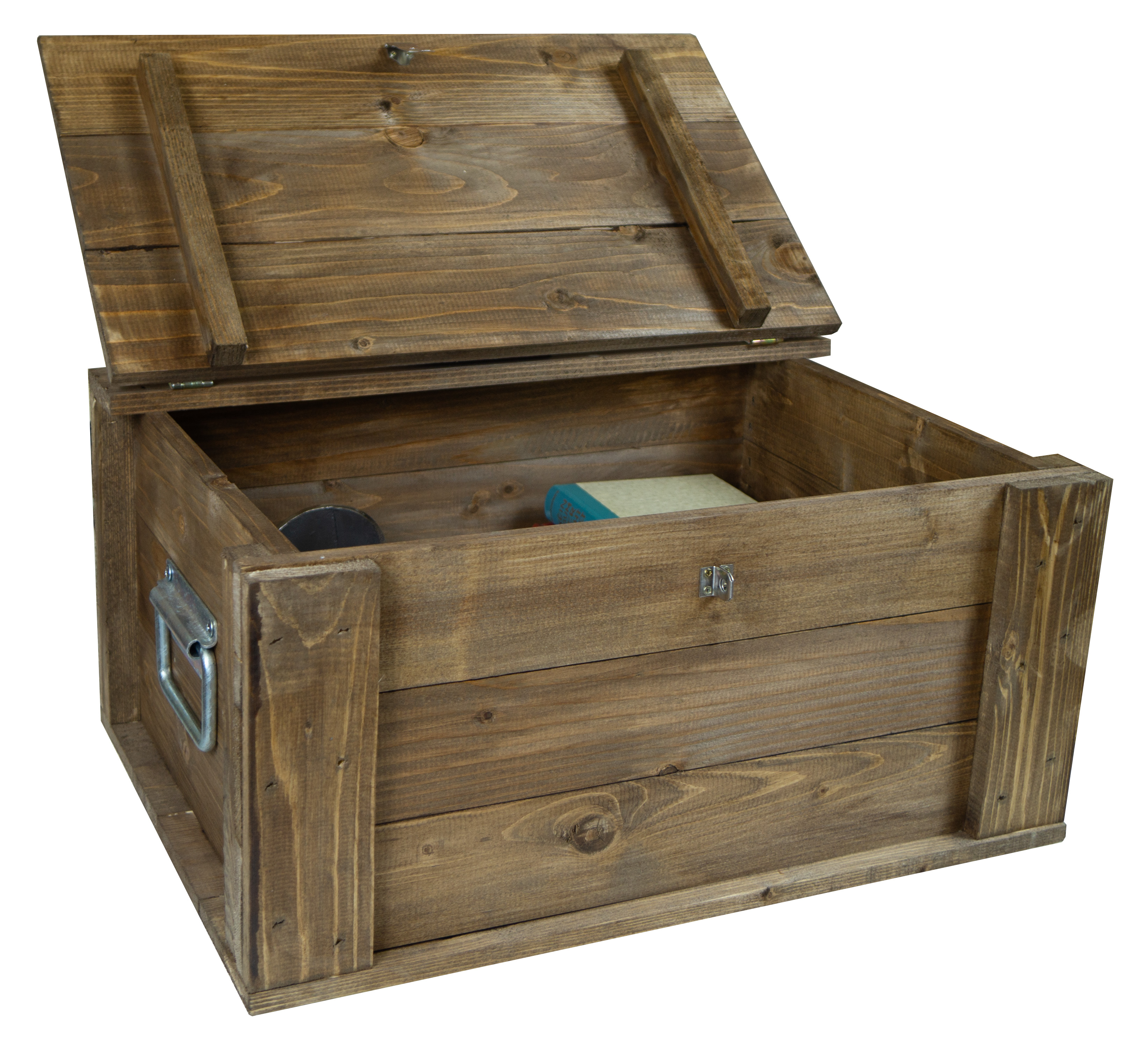 Holztruhe Hugo in braun mit Deckel 50 x 36 x 26cm Holztruhe Hugo in braun mit Deckel 50 x 36 x 26cm