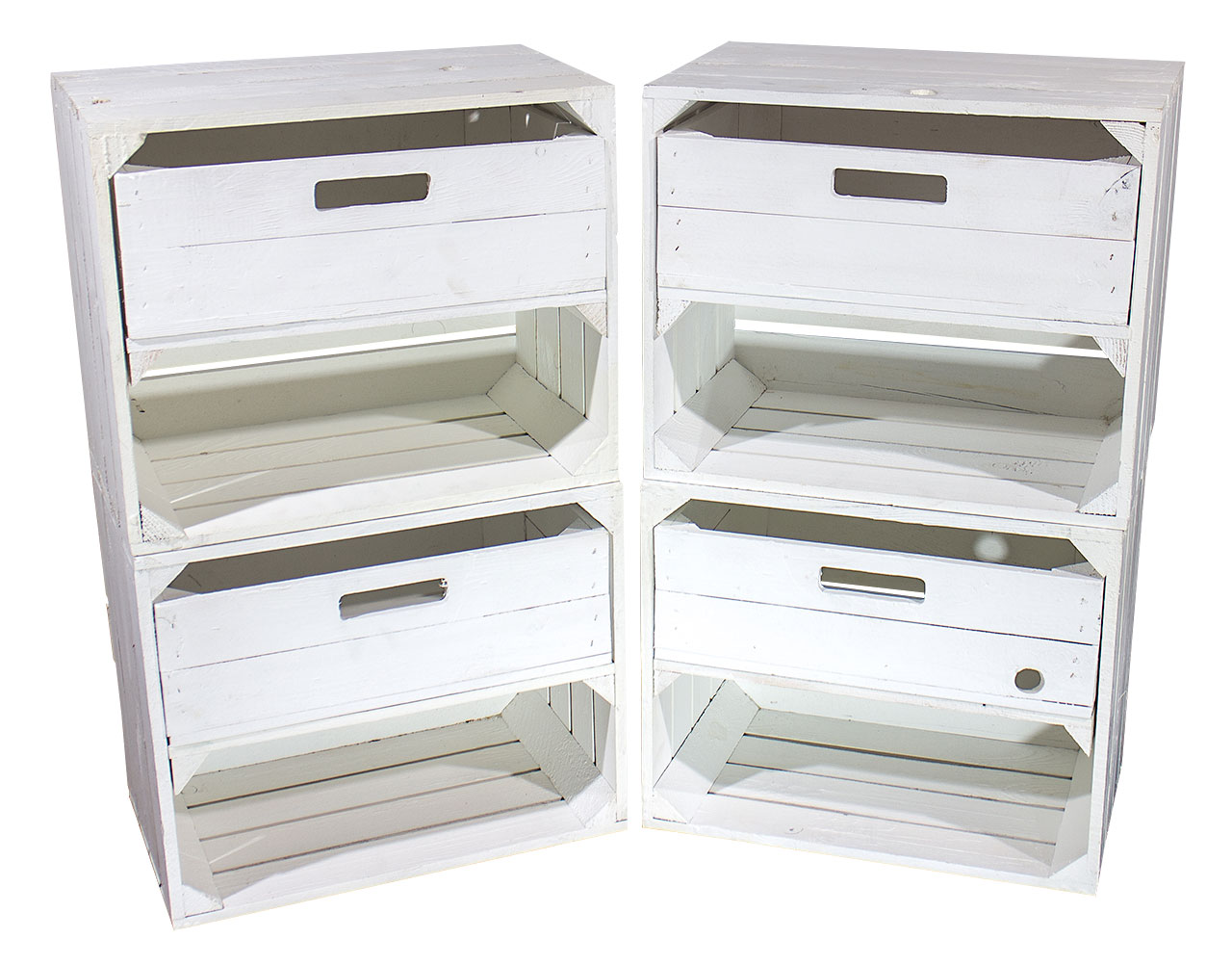 Weiße Kiste mit Schublade 50x40x30cm