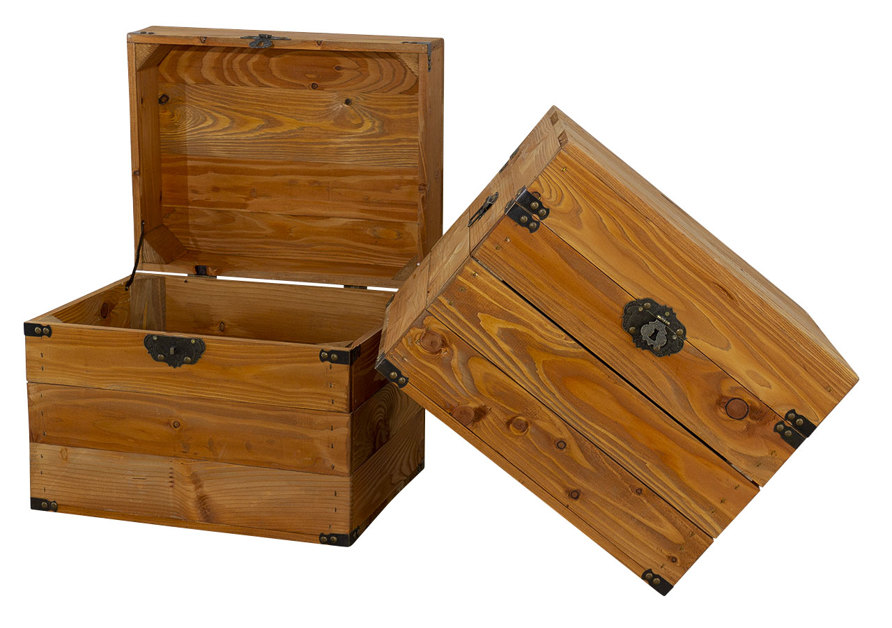 Kleine Holzkiste mit Deckel im schönen Braunton 45x35x35xcm