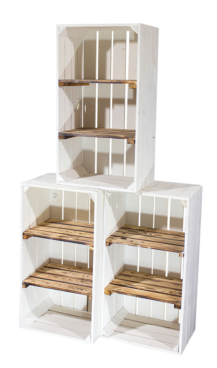 Weiß geflammte schmale Regalkiste 68x40x31cm Weiß geflammte schmale Regalkiste 75x40x31cm