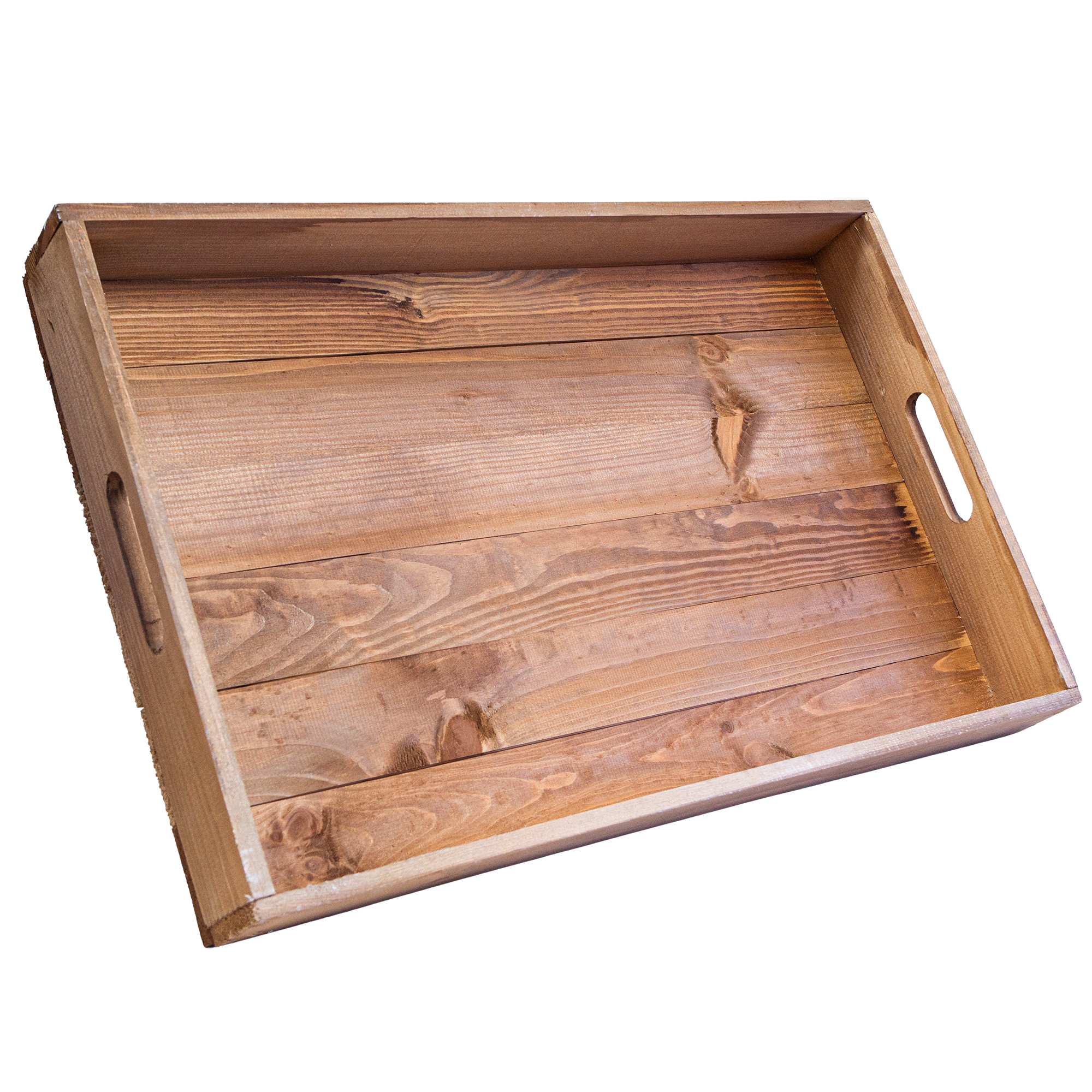 Serviertablett in braun 60x40x8cm Holztablett Frühstückstablet Bartablett