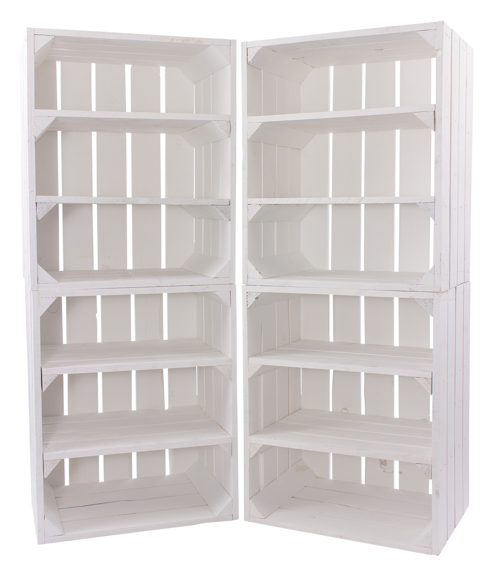 4 Regalkisten Tamme weiss mit 3 Fächer 55x55x30cm 4 Regalkisten Tamme weiss mit 3 Fächer 55x55x30cm