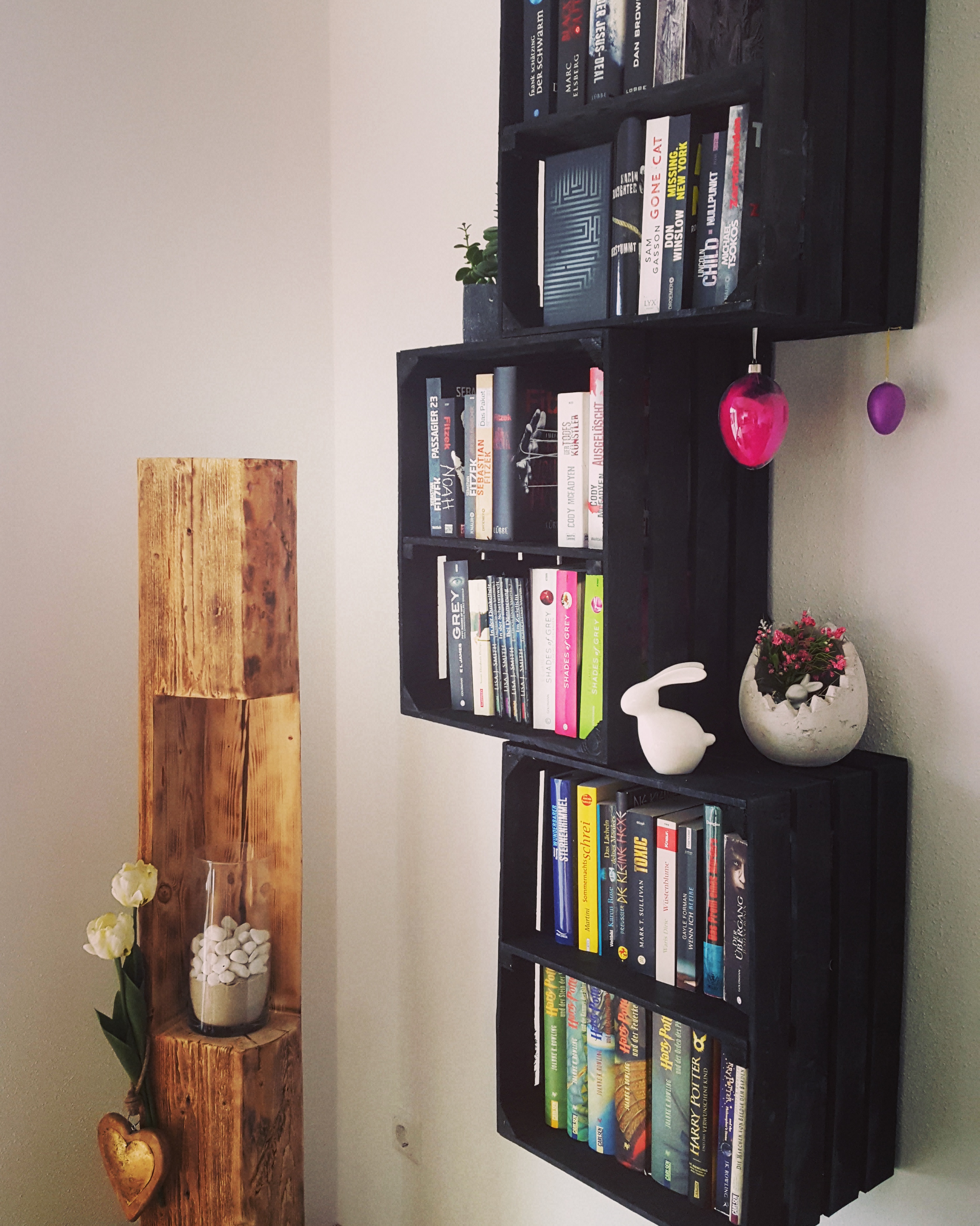 Schwarze Regalkiste "Quer" 50x40x30cm